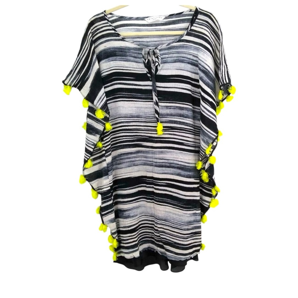 Trina Turk Women’s Spacedye Tassel Beach Pool Swim Cover Up Mini Dress Size 4